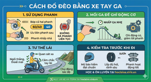 Cách đổ đèo bằng xe tay ga